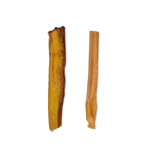 Image of GigaBite Bully Sticks for Dogs All Natural Beef Pizzle Dog Chews, Odor & Rawhide Free Dog Treats, Long Lasting High Protein Chews Digestible Dental Dog Treat - Sticks (Regular 6 inch), 1 Pound