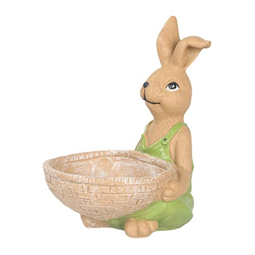 Watreketal Macetas, maceta de dibujos animados, jarrón pequeño de resina, figura de conejo, adorno para el hogar, interior y exterior, jardín, mini macetas para plantas suculentas