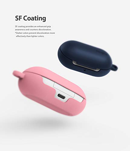 Image of Ringke Galaxy Buds Plus /Galaxy Buds Case - Soft Flexible TPU Case Cover Accessory with Carabiner - Pink