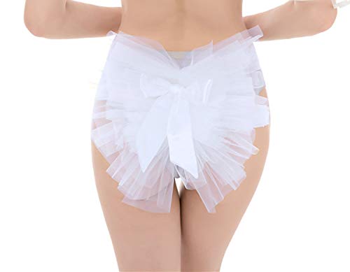 Ruolai Women's Bikini Veil, Booty Veil for The Bride to Be, Booty Cover for The Bride, Bridesmaids White Booty Veil