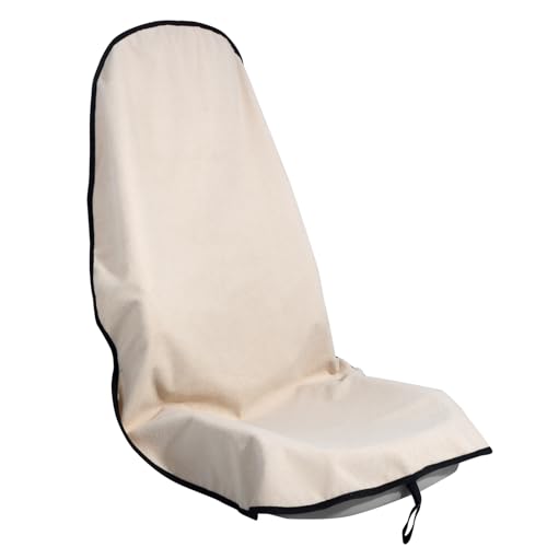 Image of Car Seat Cover Protector Front Seats,for Gym Workout,Running,Swimming,Beach and Hiking,Waterproof Sweat Towel Bucket Seat Covers for Cars SUV Trucks (Off-White, 1Pcs)