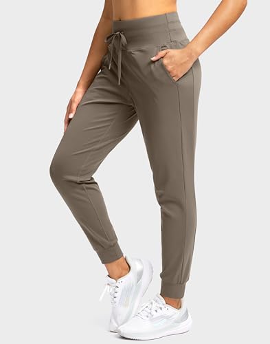Image of Soothfeel Womens Joggers with Zipper Pockets High Waisted Sweatpants Athletic Leggings Pants for Workout Running Yoga