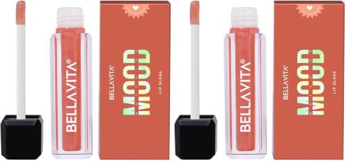 Image of BELLAVITA pH Adapting Lip Gloss 4ml | Glossy Finish | Hyrating & Non-sticky | Color Changing Based on pH | Love Spell (Pack of 2)