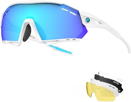 X-TIGER Gafas Ciclismo Hombre Polarizadas Gafas Ciclismo con 5 Le...