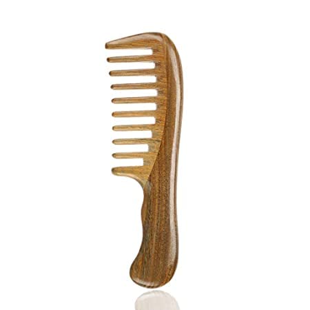 Peine de madera de sándalo, peine de mano antiestático, peine de peinado para todo tipo de cabello Cover