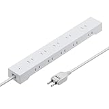 サンワダイレクト 電源タップ 10個口 個別/集中スイッチ 1.5m マグネット 雷ガード ほこりシャッター ホワイト 700-TAP086-15W
