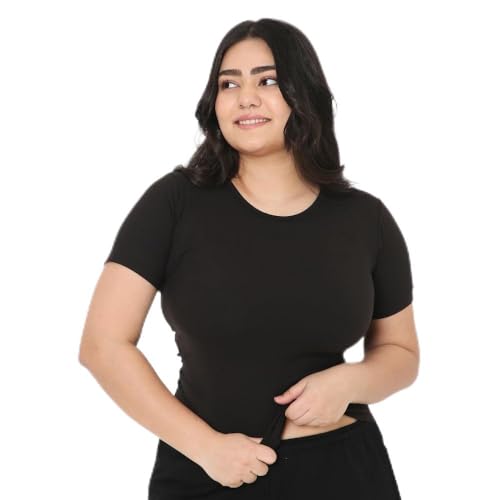 Image of Terractive Women's Cuddle Baby T - Soft Premium Cotton Half Sleeve Tee - Stretch Fit Tagless Comfort Lightweight Breathable Everyday Wear Casual Top for Lounging Layering or Outings