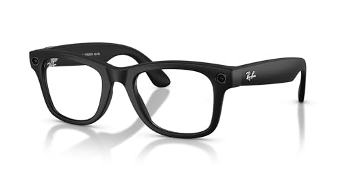 Meta Ray-Ban (Gen 2) Wayfarer Smart AI Glasses, Matte Black, Clear Lenses