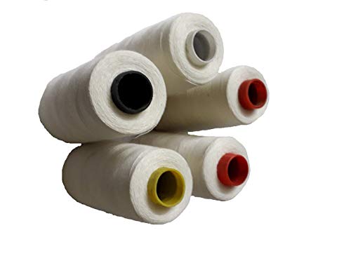 Image of Ace International Exports 3000 m Overlock Polyester Sewing Thread Set Box Yarn Spools Cone Beige (Pack of 5)