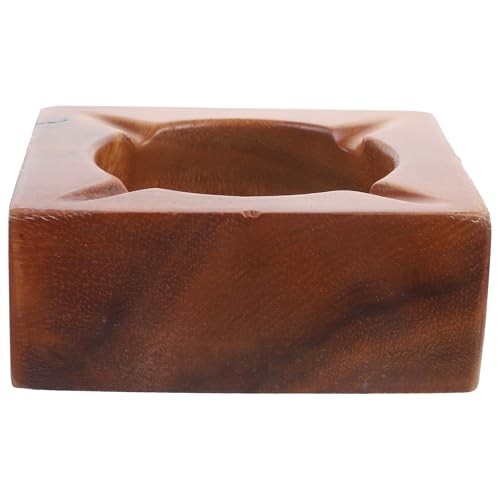 Healifty Cenicero de Sobremesa de Madera Grande Estilo Nórdico Ranura para Cigarrillos, Acabado Suave y Superficie Fácil de Limpiar, Cenicero Portátil para Hogar, Oficina y Decoración