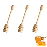 WUSJCOF 3 Pezzi Cucchiai per Miele in Legno, Mescolatori per Miele, Bastoncini a Spirale, Utensili per Miele (Marrone)