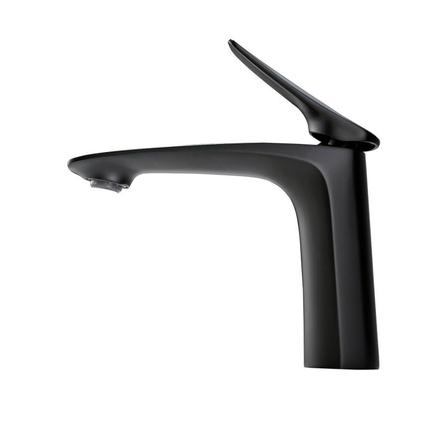 Robinet de lavabo de luxe gris bronze Feng Shui mitigeur haut de gamme