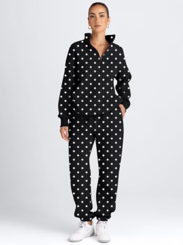 Image of AUTOMET Women's Sweatsuits 2 Piece Outfits Lounge Sets | Cozy Airport Outfits,Casual Sweat Sets for Fall and Winter,Half Zip Pullover and Baggy Sweatpants with Pockets