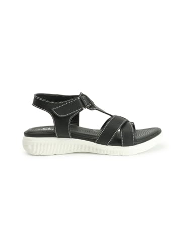 Image of Carlton London Women's Round Toe Comfort Sandals with Velcro Straps