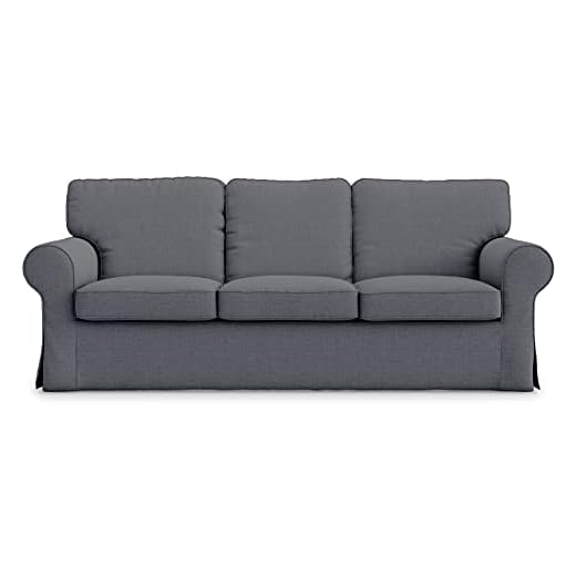 Masters of Covers Sofföverdrag för IKEA Ektorp 3-sitsig, handgjort, skydd till soffa, nytt utseende för din gamla soffa, 218 cm x 88 cm x 73 cm (mörkgrå, polyester)
