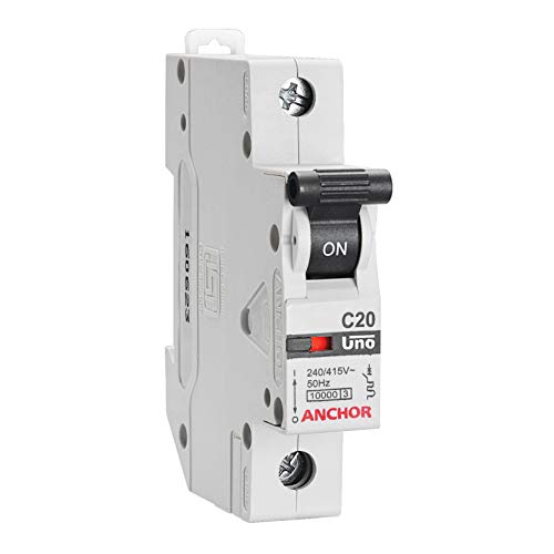 Image of Anchor by Panasonic UNO 40 Amp Single Pole C Curve MCB | ISI Marked Single Pole 40A Miniature Circuit Breaker (98007)