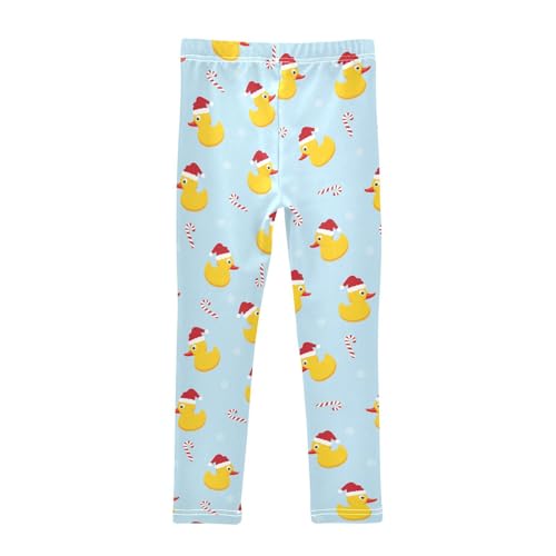 Girls Leggings Yellow Rubber Duck Wearing Santa Hat Toddler Girls Clothes Leggings for Girls Toddler Girls Leggings 3-4T2