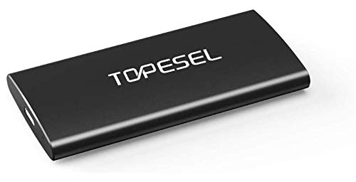 TOPESEL - Disco duro externo SSD de 120 GB, portátil, ultrafino, ultrafino, 450 MB/s, USB 3.1 tipo C externo SSD de aluminio, para PC, Mac, ordenador portátil, teléfono móvil, color negro