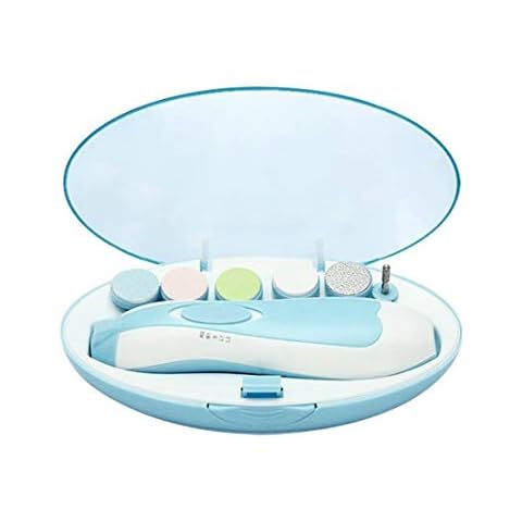 Electric Baby Nail File with Light, Safe Baby Nail Trimmer Clipper - Electric Nail Clippers Kit with 6 Grinding Heads for Newborn Infant Toddler Kids Toes and Fingernails Cover