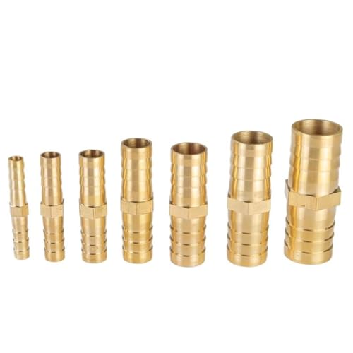 Raccord de tuyau en laiton à embout cannelé réducteur droit double embout adaptateur de tuyau d’air tour en cuivre(8mm to 6mm)