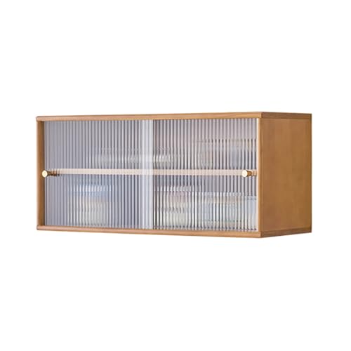 Regulowane półki, szafki kuchenne z drzwiami ze szkła hartowanego, wolnostojąca szafka do przechowywania, do jadalni, gabinetu, salonu, wiśnia, B, 80 x 35 x 30 cm