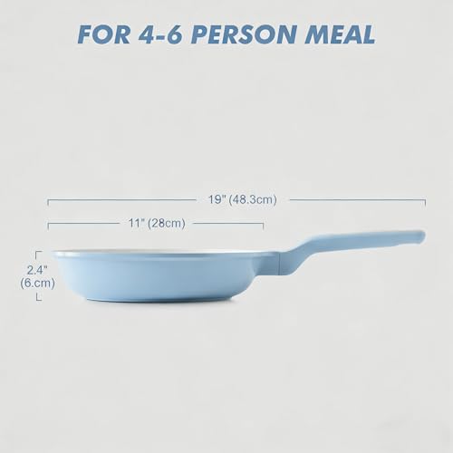 Image of SENSARTE Nonstick Ceramic Frying Pan 11-Inch, Healthy Non Toxic Skillet, Induction Compatible Omelet Pan with Heat Resistant Handle, PFAS-Free, Blue