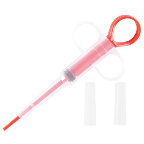 BLOOPIC ペット 投薬器 給水 シリンジ 介護補助 ペット用摂食ツール 経口投薬器 給水 シリンジ 流動食 注射器 ペット薬用品 猫犬用くすり投薬補助器具 多機能薬飲ませる道具 錠剤/錠剤/カプセルに適しています (レッド)