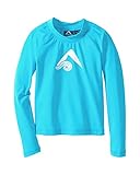 Kanu Surf Big Girls' Keri UPF 50+ Long Sleeve Rashguard, Aqua, Large (12)