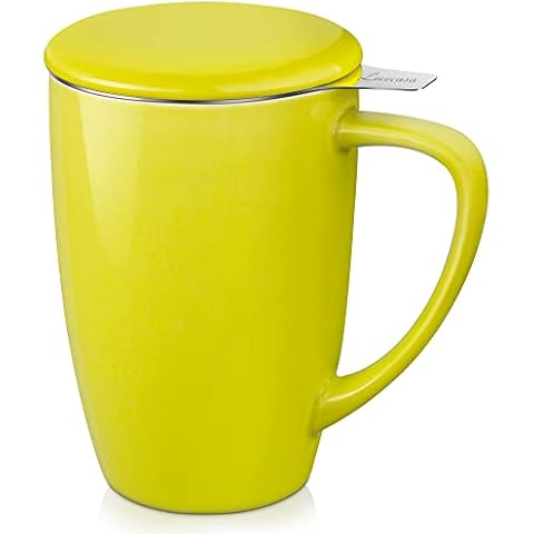 LOVECASA Porcelain Tea Cup with Infuser Cover