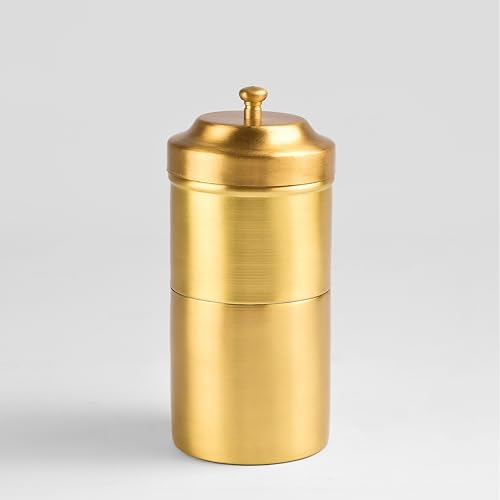 Image of Pure Brass Coffee Filter | 2-4 Cups | Authentic South Indian Degree Kaapi Maker | Reusable Drip Coffee Maker | 6-Month Warranty | Weight 300g | Capacity 200 ml