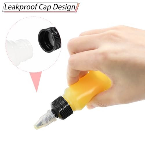 Bekith 40 Pack 1oz Dispensing Bottles, Boston Round HDPE Plastic Bottle with Twist Top Cap, Empty Plastic Squeeze Bottle