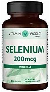 Vitamin World Selenio 200 mcg.Suplemento dietético vegetariano 250 tabletas