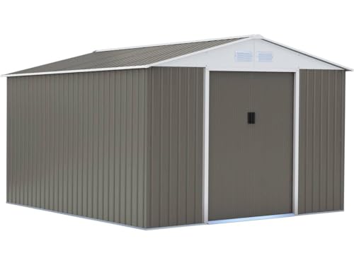 Viva Green 1299_74728 Dallas Abri de Jardin Métal Gris/Taupe/Blanc 15,16 m²