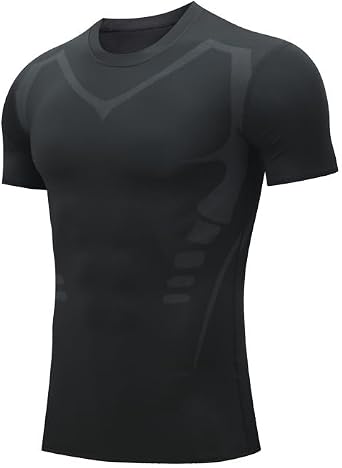 Mens Compression Shirt Short Sleeve Breathable Functional Fitness Compression T-Shirts Running