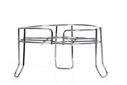 Kavid Heavy Stainless Steel Chrome Plated Fancy Water Matka And Pot Stand (Silver, Standard), Step Shelf - Countertop