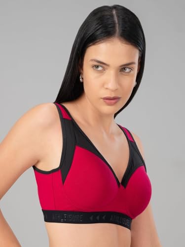 Image of Lovable Women's Polyester Lightly Padded Wire Free Modern Sports Bra