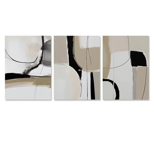 Art mural pour salon moderne et décoration intérieure triptyque abstrait élégant 60x90cm