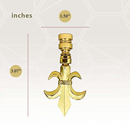 Image of Royal Designs, Inc. Fleur De Lis Finial with Fan Pull Chain, Polished Brass - Pack of 1