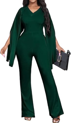 sexycherry Formal Jumpsuit for Women Dressy Elegant Long Straight Pants Jumpsuits for Party Club with Zipper