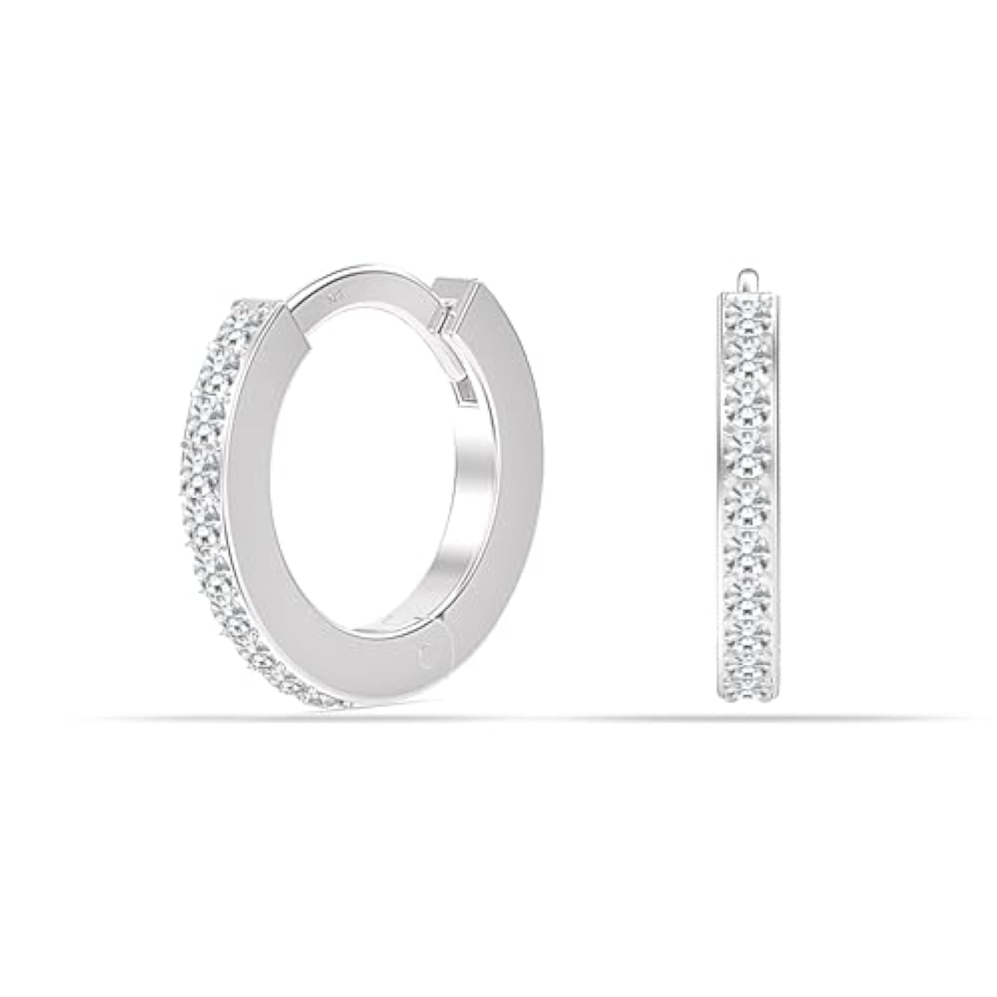 925 Sterling Silver Huggie Hoop Earrings, Retro Style