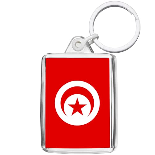 Pixly® Porte-clés drapeau tunisien souvenir de la Tunisie, claire, M