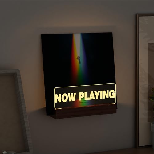 Support vinyle lumineux Ammonite en bois et acrylique avec affichage LED pour album