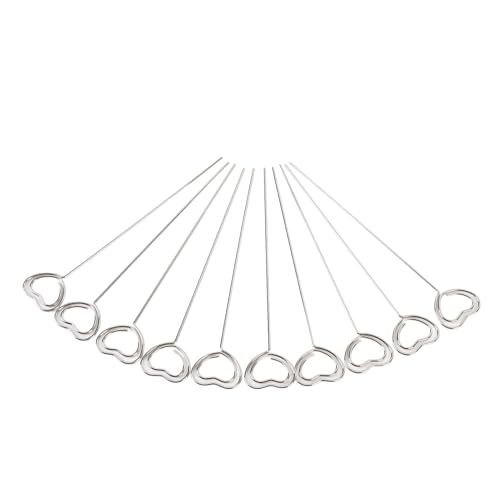 AYNEFY Heart Shape Metal Wire Photo Holder Clamps Picture Card Memo Note Holders for Wedding Table Name Number with Floral Design 50Pcs