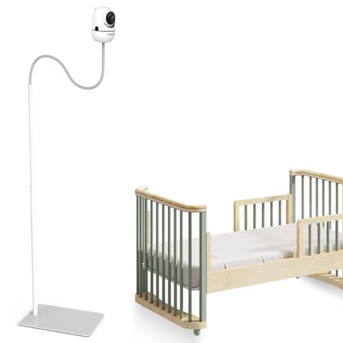 Image of HelloBaby Baby Monitor Floor Stand - Adjustable Height Camera Mount for HB6550/ Plus/ HB6560/ HB65/ HB6148/ HB6351/ HB40/ HB6339 & More Model, Stable Base, No-Drill Installation, Wall-Safe Holder