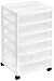 IRIS 6-Drawer Scrapbook Cart with Organizer Top, White