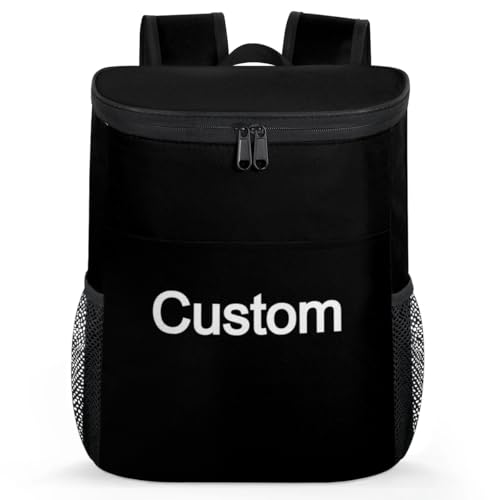 CHdoomuu Mochila personalizada personalizada com impressão de alta resolução, mochila personalizada de camada dupla com compartimentos para homens e mulheres - Mochila Ice Bag (preto), Multicolorida00