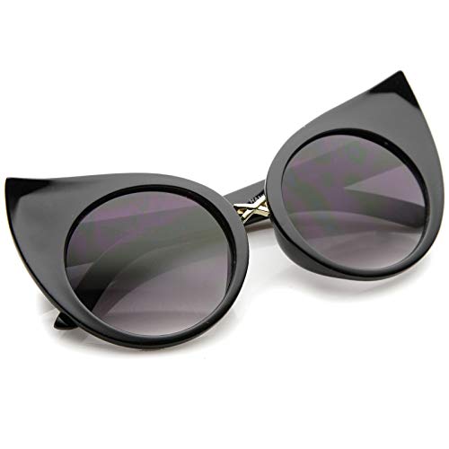zeroUV Women's Fashion Exaggerated Curved Round Cat Eye Sunglasses 51mm4