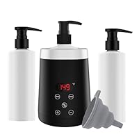 Massageölerhitzer mit zwei Ölflaschenspendern, einem Trichter zum Erhitzen von Massageölen und Lotionen für Heim- und Wellness-Salons (schwarz)