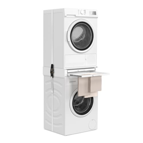 IDMarket - Kit de Superposition Universel Lave Linge et sèche Linge avec Tablette et séchoir