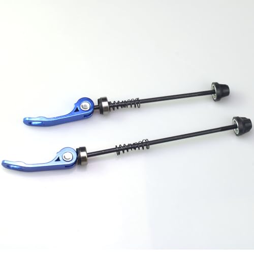 FDXGYH 1 Pair Bike Wheel Hub Front and Rear Skewers Clip Quick Release Bolt Lever Axle Set Mountain Bicycle Accessories for Mountain Bike (Blue-Black) - Thumbnail 2